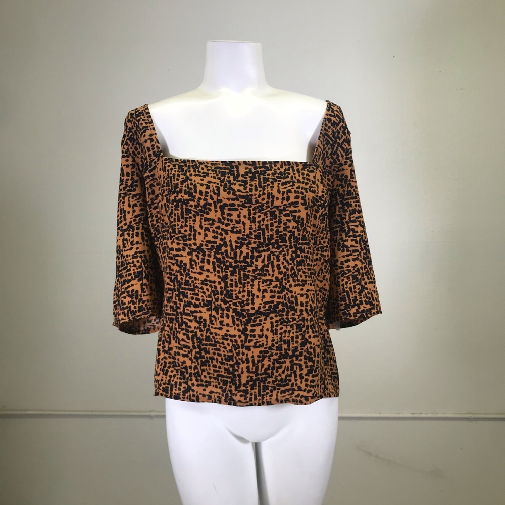 Free Press Animal Print Square Neck Top